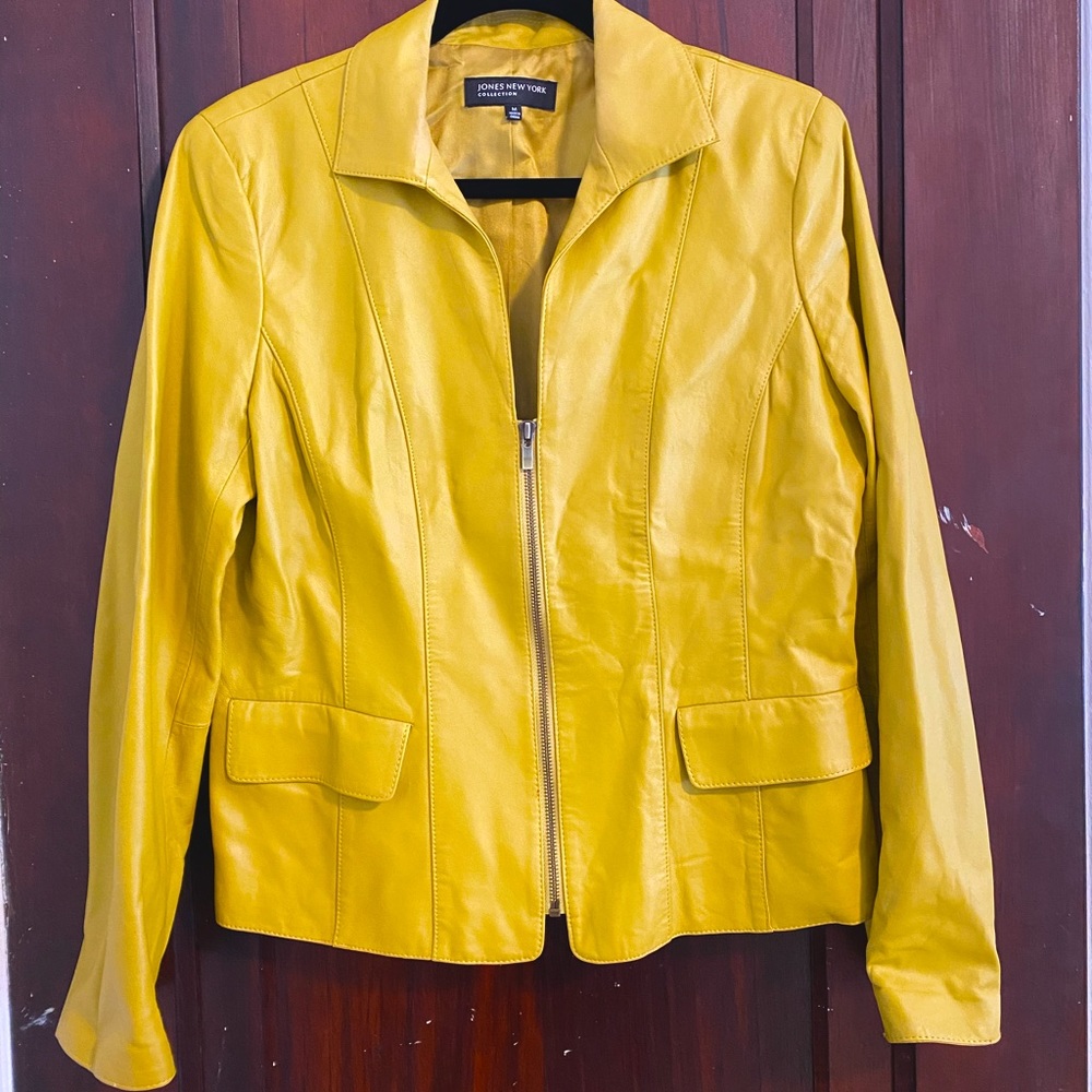 Golden Yellow Leather Jacket